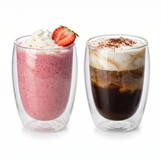 350ml Double Walled Coffee Glass Mug