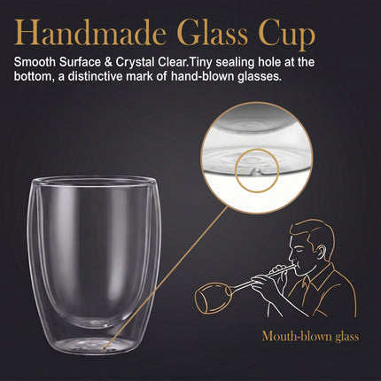 350ml Double Walled Coffee Glass Mug