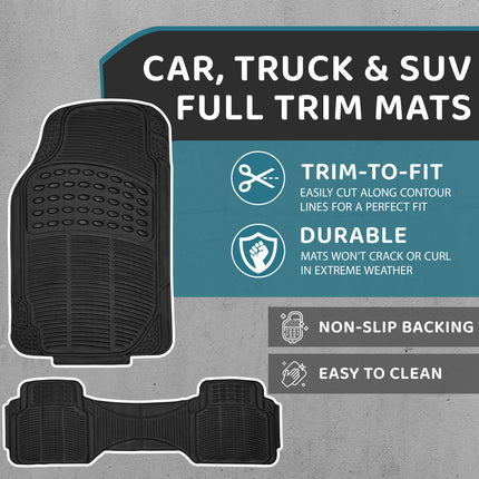 3PCs Universal Rubber Car Mat