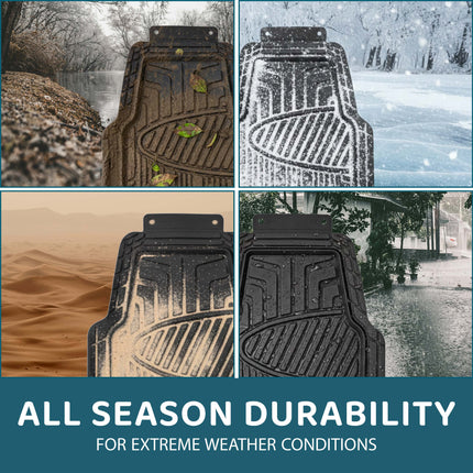 4 PCS Heavy Duty Rubber Car Mat