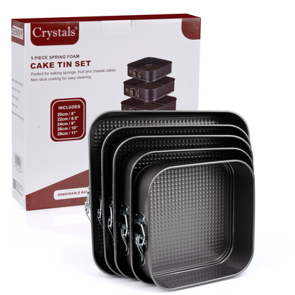 5Pcs Square Shape Cake Non Stick Baking Tray