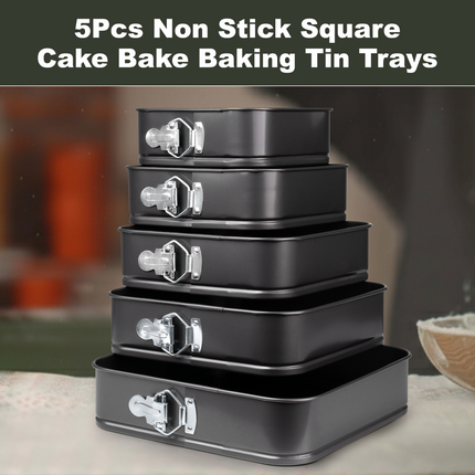 5Pcs Square Shape Cake Non Stick Baking Tray