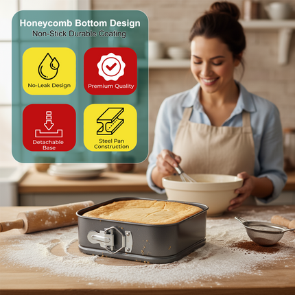 5Pcs Square Shape Cake Non Stick Baking Tray