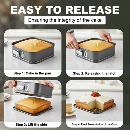 5Pcs Square Shape Cake Non Stick Baking Tray