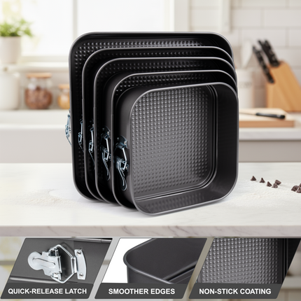 5Pcs Square Shape Cake Non Stick Baking Tray