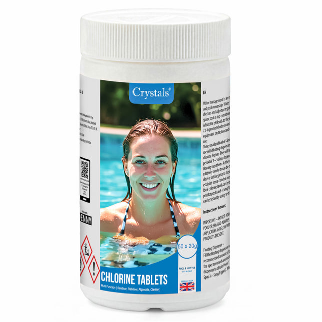 Crystals Mini Multifunction Chlorine Tablets, 50 x 20g