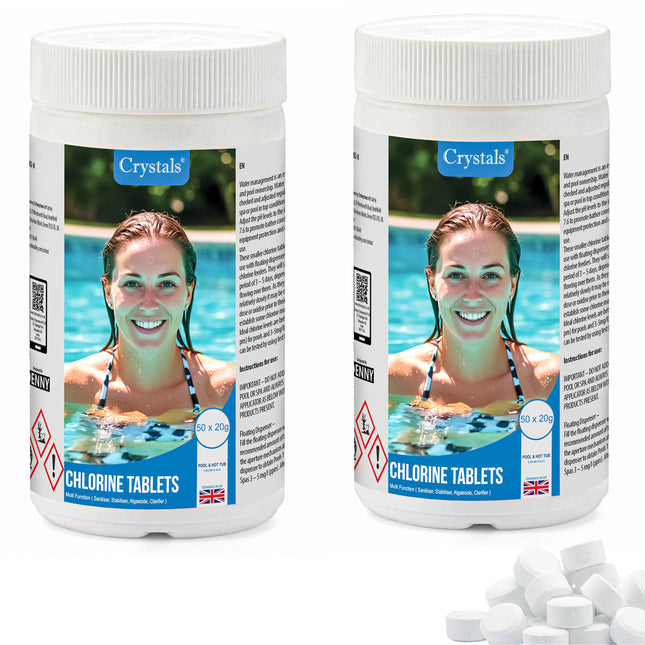 Crystals Mini Multifunction Chlorine Tablets, 50 x 20g