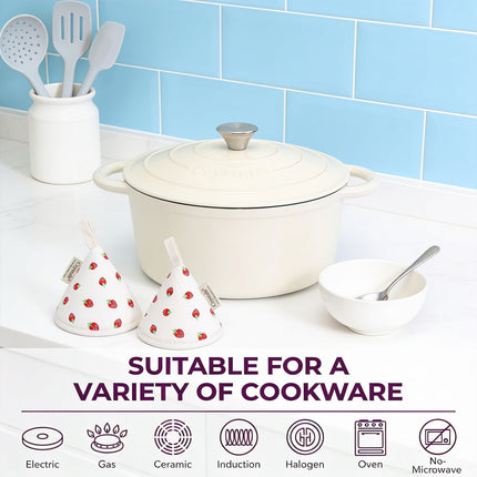 6.6L Dutch Oven Cast Iron Dish Pot With Lid