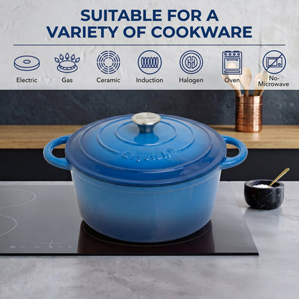 5L Dutch Oven Cast Iron Dish Pot With Lid