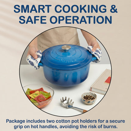 5L Dutch Oven Cast Iron Dish Pot With Lid