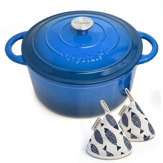 5L Dutch Oven Cast Iron Dish Pot With Lid