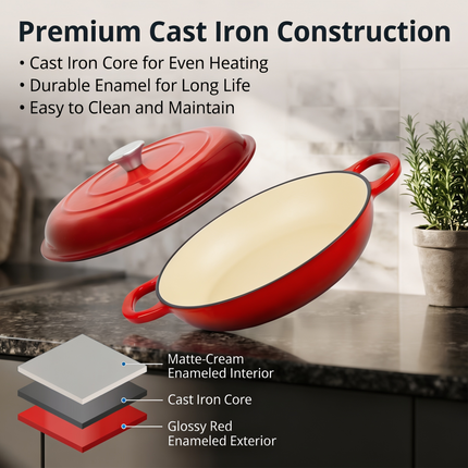 4L Cast Iron Shallow Casserole