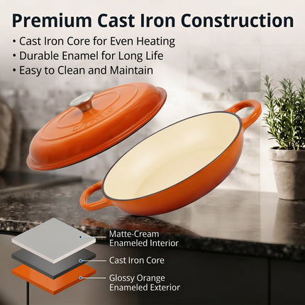 4L Cast Iron Shallow Casserole