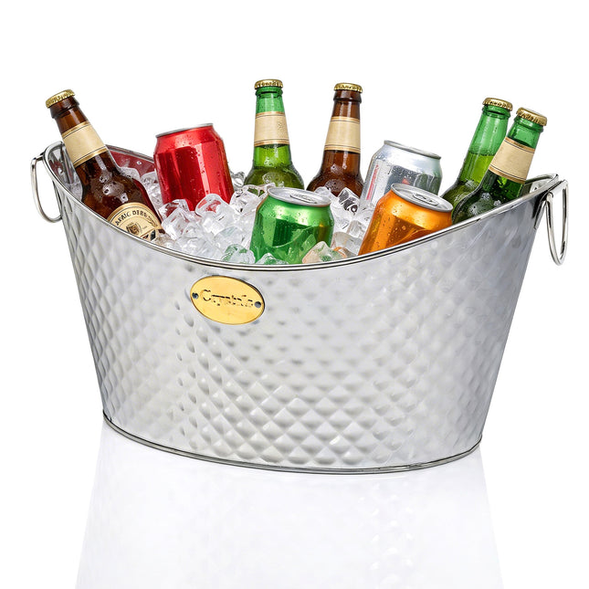 26L Galvanised Steel Oval Beer Bucket Cooler