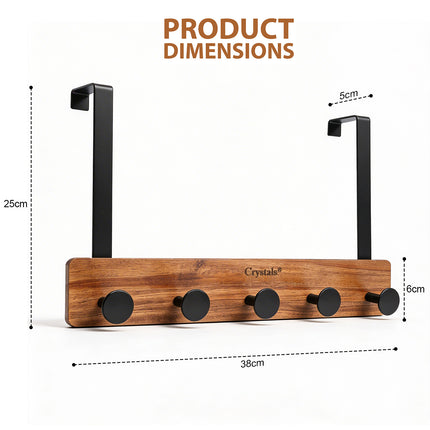 5-Hook Over Door Clothes Hanger Rack