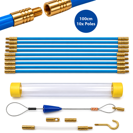 10pc Fibreglass Cable Rods Kit
