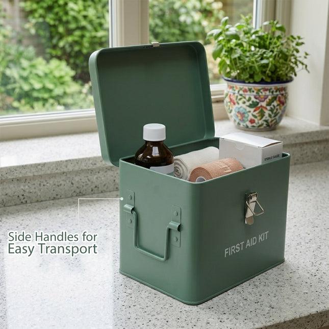 Vintage First Aid Storage Box Green