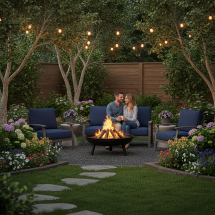 Portable Patio Round Fire Pit - 23"  Black