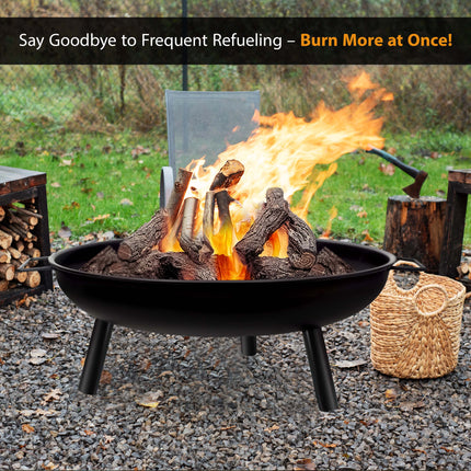 Portable Patio Round Fire Pit - 23"  Black