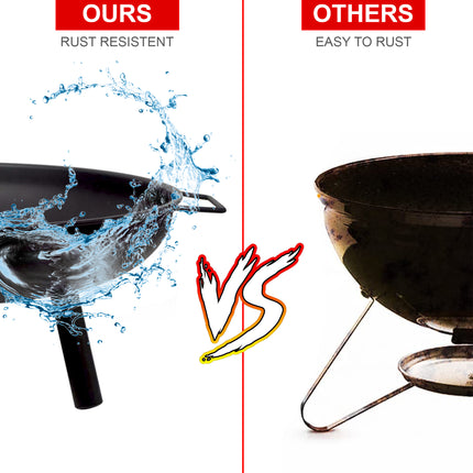 Portable Patio Round Fire Pit - 23"  Black