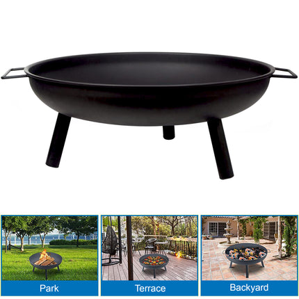 Portable Patio Round Fire Pit - 23"  Black