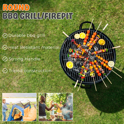 Portable Patio Round Fire Pit - 23"  Black