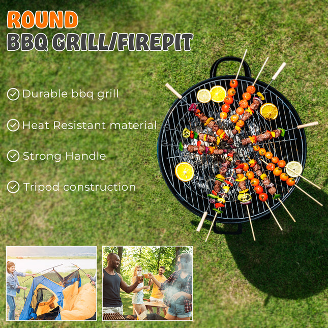 23" Round BBQ Fire Pit with Grill