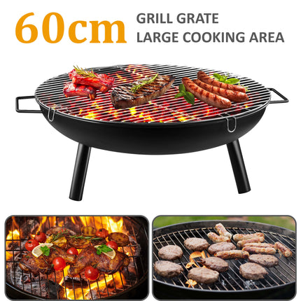 23" Round BBQ Fire Pit with Grill