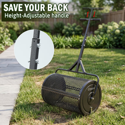 24" Steel Compost Spreader Roller