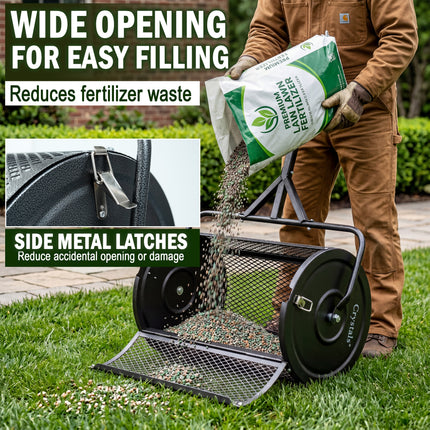 24" Steel Compost Spreader Roller