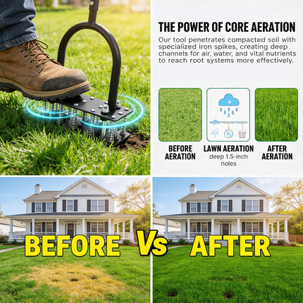 15 Spikes Lawn Manual Aerator