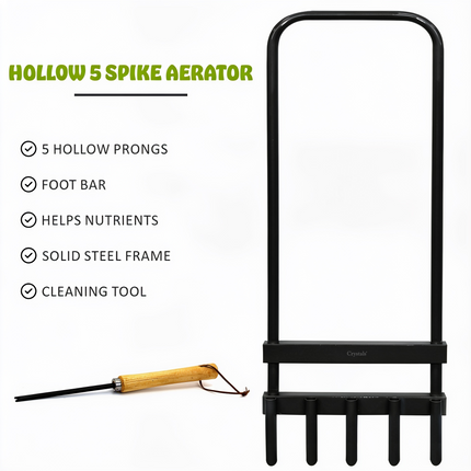 5 Hollow Tine Spike Hand Lawn Aerator