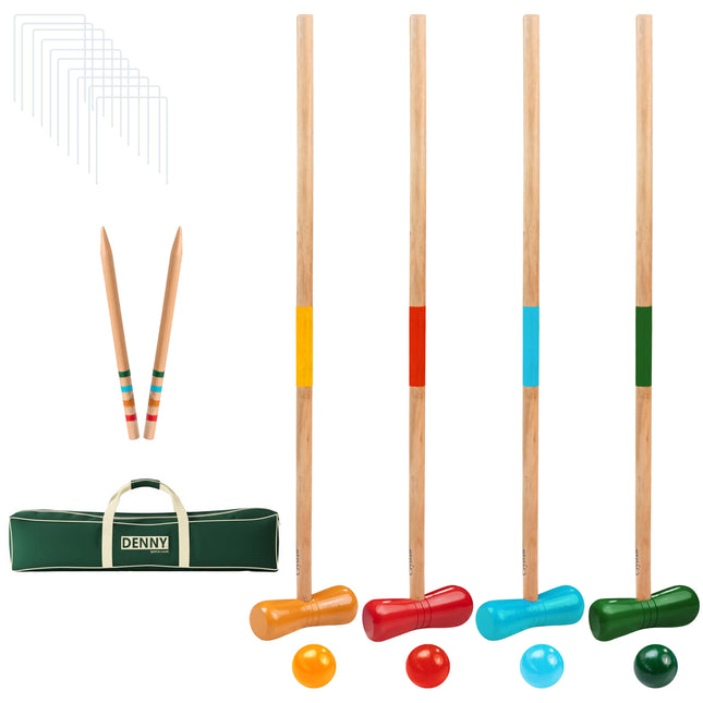 4 Player Full Size Wooden Croquet Set
