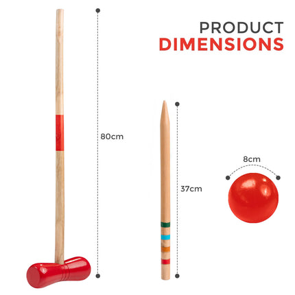 4 Player Full Size Wooden Croquet Set