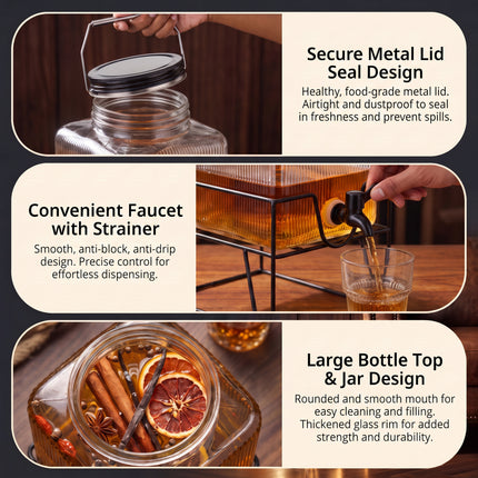 7L Glass Vintage Drinks Dispenser