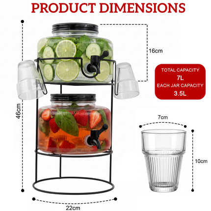 Dual Glass Beverage Drinks Dispenser