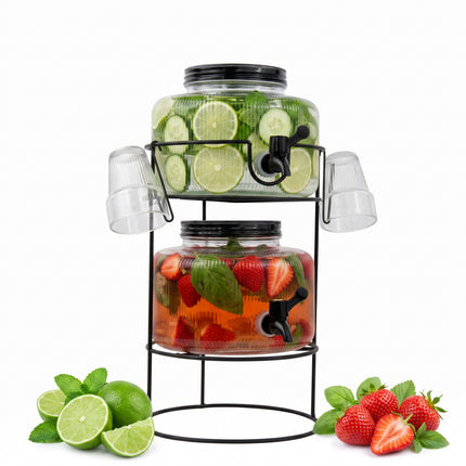 Dual Glass Beverage Drinks Dispenser