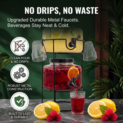 Dual Glass Beverage Drinks Dispenser
