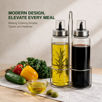 2Pcs Cooking Oil Bottles with Drizzlers