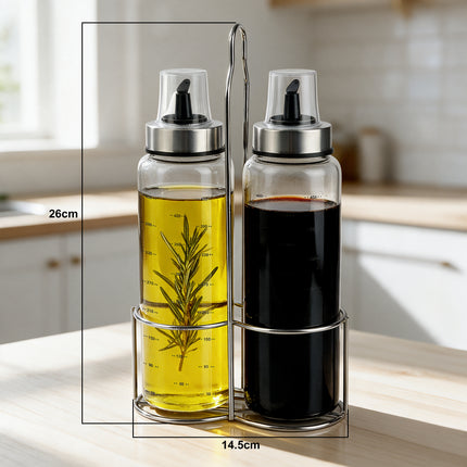 2Pcs Cooking Oil Bottles with Drizzlers