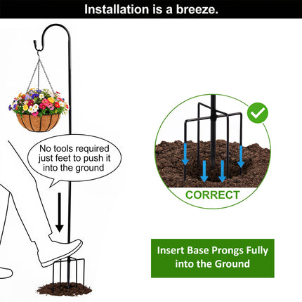 Bird Feeder Pole Tall Stake with 3 Height Settings