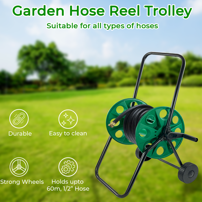Garden Hose Reel Trolley 60M Brits Home Garden
