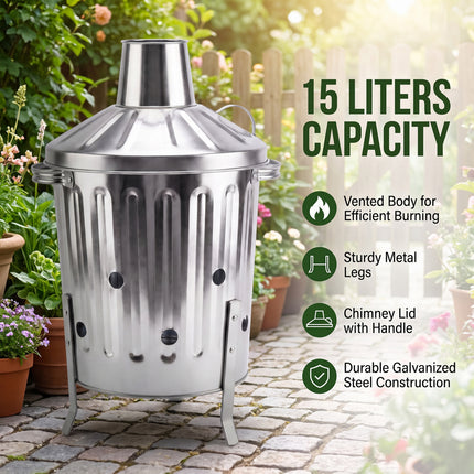 15L Mini Galvanised Incinerator