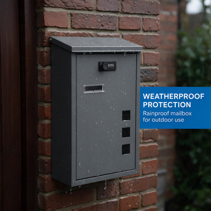 Wall Mounted Letterbox with Combination Lock