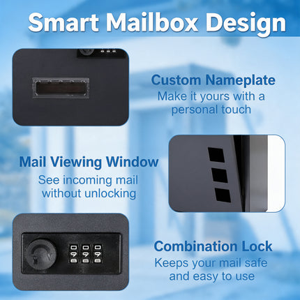 Wall Mounted Letterbox with Combination Lock