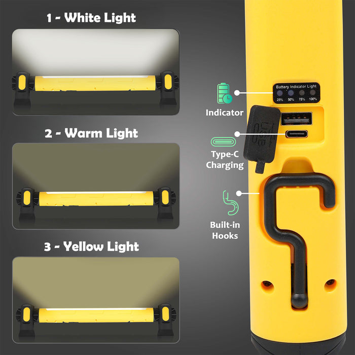 Rechargeable Magnetic LED Work Light 3000LM Bright