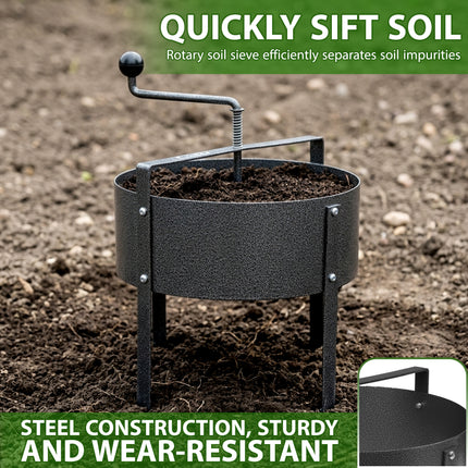 18L Rotary Garden Soil Sieve Compost Sifter