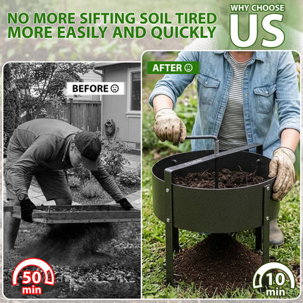 18L Rotary Garden Soil Sieve Compost Sifter