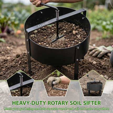 18L Rotary Garden Soil Sieve Compost Sifter