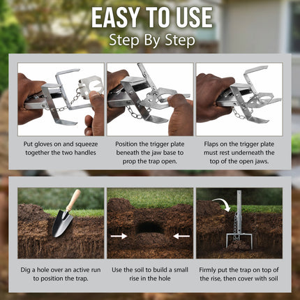 Heavy Duty Mole Claw Scissor Traps